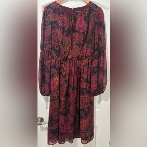 Maggie London paisley chiffon dress.